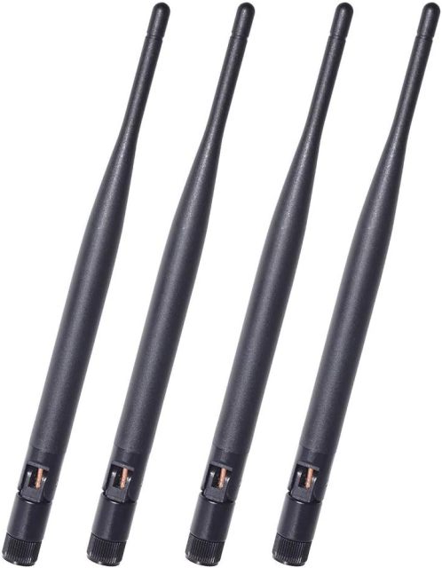 Bingfu Dual Band WiFi 2.4GHz 5GHz 5.8GHz 6dBi MIMO RP-SMA Male Antenna (4-Pack) for WiFi Router Wireless Network Card USB Adapter Security IP Camera Video Surveillance Monitor