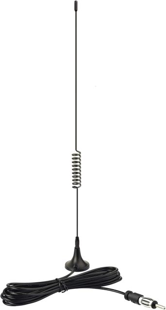 Bingfu Universal Car Stereo Antenna Car FM AM Radio Antenna Magnetic Base Car Radio Antenna Aerial for Vehicle Truck SUV Truck RV Marine Boat Car Stereo Audio Radio Head Unit CD Media Receiver Player