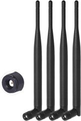 Bingfu Dual Band WiFi 2.4GHz 5GHz 5.8GHz 6dBi MIMO RP-SMA Male Antenna (4-Pack) for WiFi Router Wireless Network Card USB Adapter Security IP Camera Video Surveillance Monitor