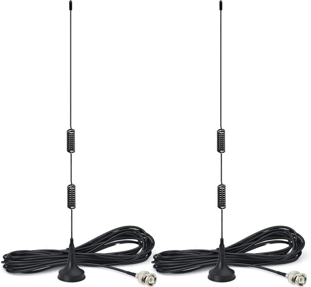 Bingfu 20-1300MHz Police Scanner Antenna Radio Scanner Magnetic Base Antenna HF VHF UHF Ham Radio BNC Male Antenna (2-Pack) Compatible with Uniden Bearcat Whistler Radio Shack Police Radio Scanner