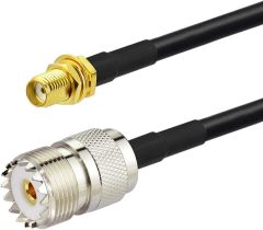 Bingfu Ham Radio Antenna Adapter SMA Female to UHF SO239 Female RG58 Coaxial Jumper Cable 1m 3 feet (2-Pack) for Handheld Ham Two Way Radio Walkie Talkie Baofeng BF-F8HP UV-5R UV-82 BF-888S