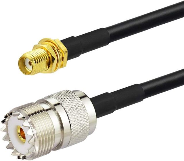 Bingfu Ham Radio Antenna Adapter SMA Female to UHF SO239 Female RG58 Coaxial Jumper Cable 1m 3 feet (2-Pack) for Handheld Ham Two Way Radio Walkie Talkie Baofeng BF-F8HP UV-5R UV-82 BF-888S