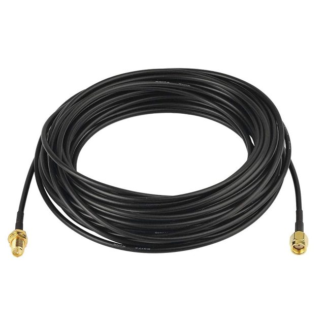 Bingfu WiFi Antenna Extension Cable 2-Pack RP-SMA Male to RP-SMA Female Bulkhead Mount RG174 Cable 30 feet for WiFi Router Security IP Camera Wireless Network Card Adapter