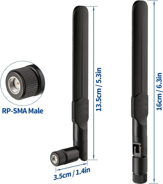 Bingfu 4G LTE Cellular Trail Camera Antenna 8dBi RP-SMA Male Antenna (4-Pack) Compatible with Spypoint Link Micro Solar EVO Link S Dark Wildlife Hunting Game Cam Outdoor Mobile Security Camera