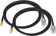 Bingfu Ham Radio Antenna Adapter SMA Female to UHF SO239 Female RG58 Coaxial Jumper Cable 1m 3 feet (2-Pack) for Handheld Ham Two Way Radio Walkie Talkie Baofeng BF-F8HP UV-5R UV-82 BF-888S