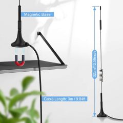 Bingfu 4G LTE 7dBi Magnetic Base MIMO SMA Male Antenna (2-Pack) Compatible with 4G LTE Wireless CPE Router Hotspot Cellular Gateway Industrial IoT Router