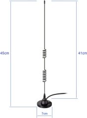 Bingfu Mobile Ham Radio Antenna Dual Band VHF UHF 136-174MHz 400-520MHz Amateur Radio Antenna Magnetic Base PL259 Male Antenna for BTECH ICOM Midland Yaesu TYT AnyTone Mobile Ham Radio