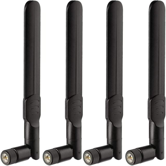 Bingfu 4G LTE 8dBi SMA Male Antenna (4-Pack) Compatible with 4G LTE Wireless CPE Router Hotspot Cellular Gateway Trail Camera Game Camera Outdoor Security Camera
