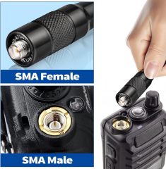 Bingfu Dual Band VHF UHF 136-174MHz 400-470MHz Ham Radio Antenna Two Way Radio Antenna Walkie Talkie Flexible Whip Antenna SMA Female for Wouxun Baofeng Radios BF-F8HP UV-5R UV-82 BF-888S