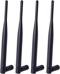 Bingfu Dual Band WiFi 2.4GHz 5GHz 5.8GHz 6dBi MIMO RP-SMA Male Antenna (4-Pack) for WiFi Router Wireless Network Card USB Adapter Security IP Camera Video Surveillance Monitor
