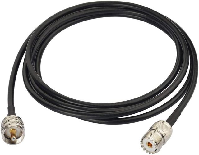 Bingfu UHF PL259 Male to SO239 Female RG58 Antenna Extension Coax Jumper Cable 3m 10 feet for Vehicle Truck CB Radio Ham Radio Two Way Radio Amateur Radio Walkie Talkie VHF Radio