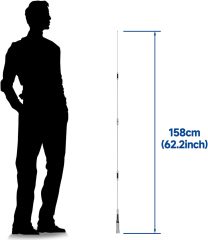 Bingfu High Gain 62inch Mobile Ham Radio Antenna VHF UHF Dual Band 144 430MHz Lip Mount Anti-Rust Antennas PL259 Male 16.5Ft RG58 Cable Vehicle Car Truck Amateur Radio Two Way Radio Antennae