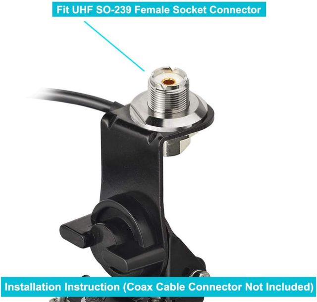 Bingfu Vehicle CB Radio Mobile Radio Antenna Mirror Mount Bumper Roof Rack Pole Mount Fixed Bracket for Car Truck CB Radio VHF UHF Ham Radio Amateur Radio Mobile Radio Antenna SO239 Female Connector