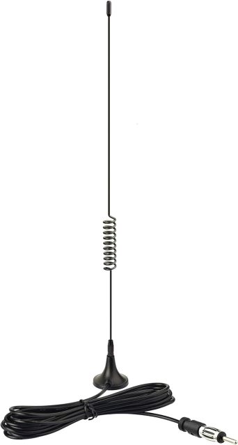 Bingfu Universal Car Stereo Antenna Car FM AM Radio Antenna Magnetic Base Car Radio Antenna Aerial for Vehicle Truck SUV Truck RV Marine Boat Car Stereo Audio Radio Head Unit CD Media Receiver Player
