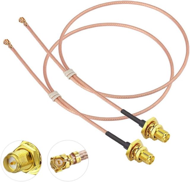 Bingfu Dual Band WiFi 2.4GHz 5GHz 5.8GHz 8dBi RP-SMA Male Antenna 30cm 12 inch RG178 U.FL IPX IPEX to RP-SMA Female Cable 2-Pack for WiFi Router Wireless Mini PCI Express PCIE Network Card Adapter