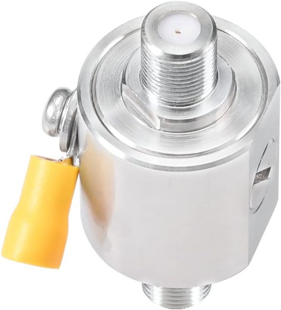 Bingfu Coaxial Lightning Arrestor 75 ohm F Female to F Female Jack DC-3GHz Surge Protector with 90 V Gas Tube Surge Arrester Antenna Lightning Protection for Satellite Cable TV Antenna 2G 3G 4G LTE