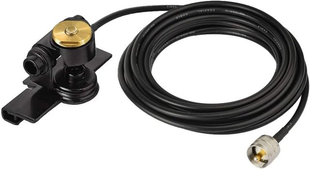 Bingfu Vehicle Mobile Radio Antenna NMO Mount Fix Bracket Lip Mount with UHF PL259 Male Connector 5m 16.5 feet RG58 U Cable for Car Truck Ham Radio Amateur Radio Mobile Radio Antenna
