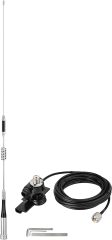 Bingfu Vehicle Ham Radio Mobile Radio Antenna VHF UHF 136-174MHz 400-470MHz Car Truck Amateur Radio Two Way Radio Antenna with Lip Mount Fixed Bracket PL259 Male 5m 16.5 feet RG58 Cable