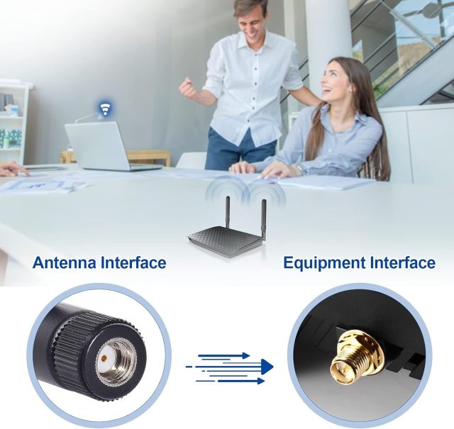 Bingfu Dual Band WiFi 2.4GHz 5GHz 5.8GHz 8dBi MIMO RP-SMA Male Antenna (2-Pack) for WiFi Router Wireless Network Card USB Adapter Security IP Camera Video Surveillance Monitor