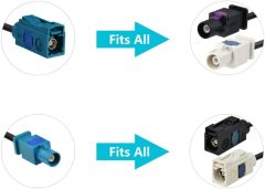 Bingfu Universal Vehicle Car Stereo FM AM Radio Antenna Adapter Cable (2-Pack) Fakra Z Male Female to DIN Plug Connector Cable for Car Stereo Audio HD Radio Head Unit CD Media Player Receiver