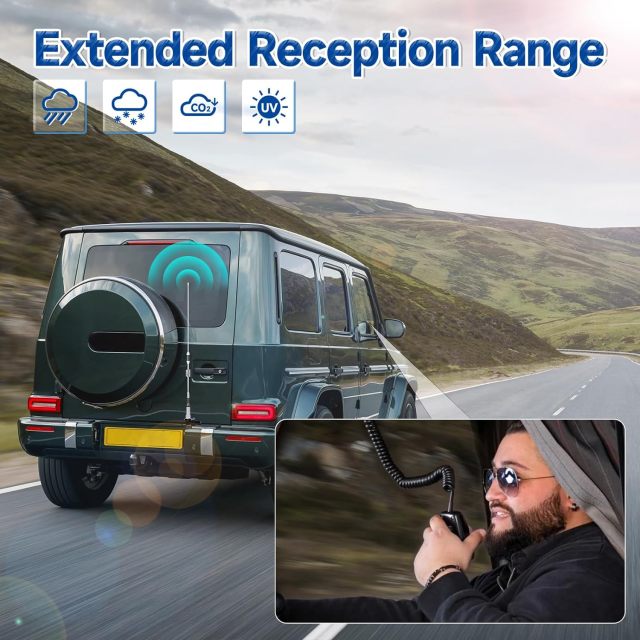 Bingfu Vehicle Ham Radio Mobile Radio Antenna VHF UHF 136-174MHz 400-470MHz Car Truck Amateur Radio Two Way Radio Antenna with Lip Mount Fixed Bracket PL259 Male 5m 16.5 feet RG58 Cable