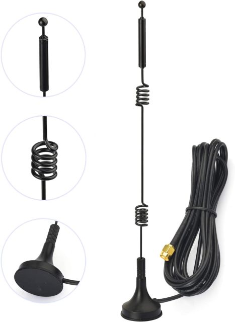 Bingfu Dual Band WiFi 2.4GHz 5GHz 5.8GHz 9dBi Magnetic Base SMA Male Antenna for Wireless Vedio Security Camera Surveillance Recorder Vehicle Truck Trailer Rear View Backup Camera Reversing Monitor