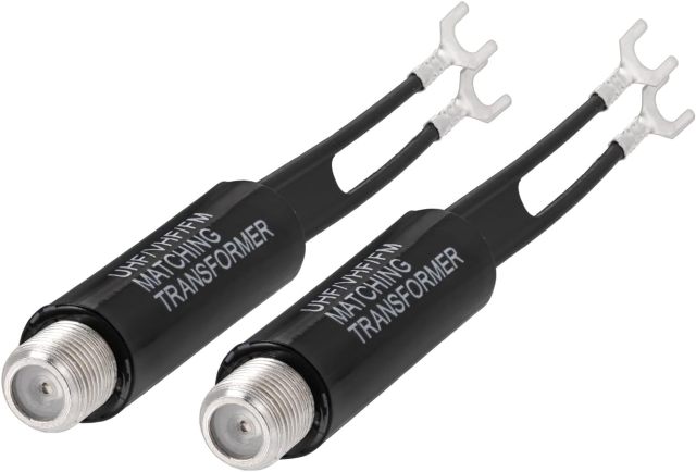 Bingfu 75 ohm F-Type to 300 ohm Twin-Lead UHF/VHF/FM Balun Antenna Matching Transformer Converter Coaxial Adapter Connector 2 Pack