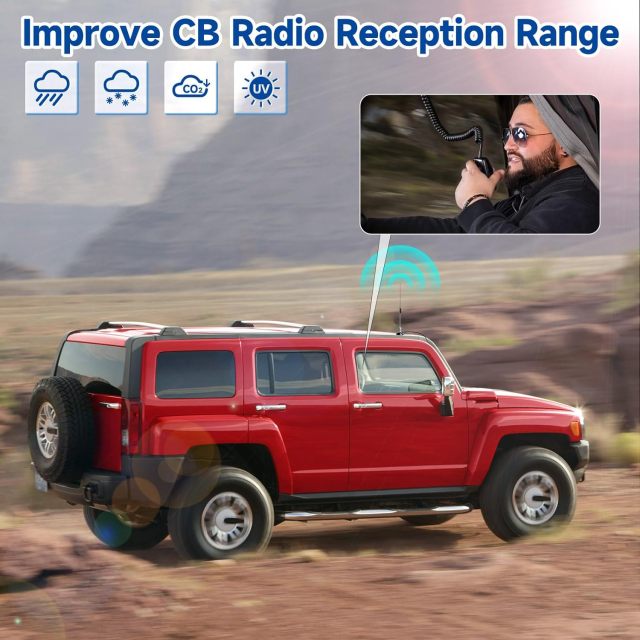 Bingfu CB Radio Antennas 27MHz - PL259 & BNC Male CB Truck Antenna Kit Magnetic Base - Compatible with Galaxy Uniden Bearcat Cobra Radioddity Texas Ranger RoadKing Mobile CB Radio