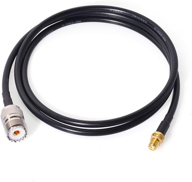 Bingfu Ham Radio Antenna Adapter SMA Female to UHF SO239 Female RG58 Coaxial Jumper Cable 1m 3 feet (2-Pack) for Handheld Ham Two Way Radio Walkie Talkie Baofeng BF-F8HP UV-5R UV-82 BF-888S