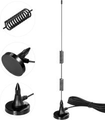 Bingfu Dual Band VHF UHF 136-174MHz 400-470MHz Ham Radio Magnetic Base Antenna Handheld Two Way Radio SMA Female Antenna for Wouxun BaoFeng BF-F8HP UV-5R UV-82 BF-888S Ham Radio Walkie Talkie