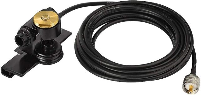 Bingfu Vehicle Mobile Radio Antenna NMO Mount Fix Bracket Lip Mount with UHF PL259 Male Connector 5m 16.5 feet RG58 U Cable for Car Truck Ham Radio Amateur Radio Mobile Radio Antenna