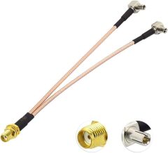 Bingfu 4G LTE Antenna Adapter Splitter SMA Female to Dual TS9 Connector Coaxial Pigtail Cable 6 inch 15cm Compatible with 4G LTE Mobile Hotspot MiFi Router Cellular Broadband USB Modem Dongle Adapter