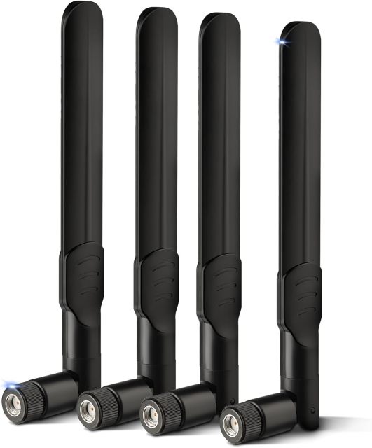 Bingfu 4G LTE Cellular Trail Camera Antenna 8dBi RP-SMA Male Antenna (4-Pack) Compatible with Spypoint Link Micro Solar EVO Link S Dark Wildlife Hunting Game Cam Outdoor Mobile Security Camera