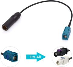 Bingfu Universal Vehicle Car Stereo FM AM Radio Antenna Adapter Cable (2-Pack) Fakra Z Male Female to DIN Plug Connector Cable for Car Stereo Audio HD Radio Head Unit CD Media Player Receiver