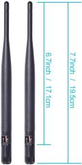 Bingfu Dual Band WiFi 2.4GHz 5GHz 5.8GHz 6dBi RP-SMA Male Antenna 15cm 6 inch U.FL IPX IPEX to RP-SMA Female Pigtail Cable 2-Pack for WiFi Router Wireless Mini PCI Express PCIE Network Card Adapter