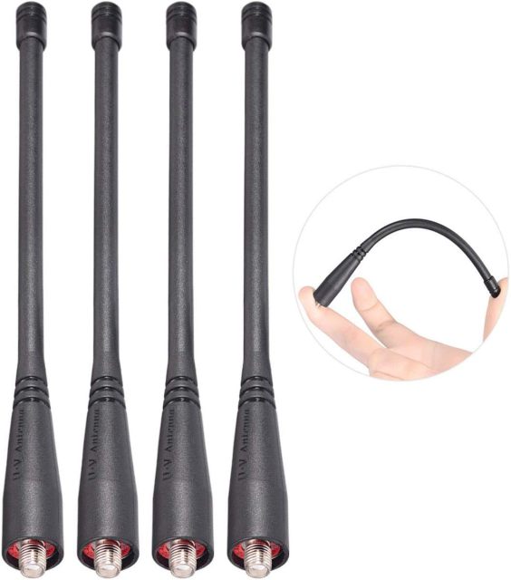 Bingfu Dual Band VHF UHF 136-174MHz 400-470MHz Ham Radio Antenna Handheld Two Way Radio Walkie Talkie SMA Female Soft Antenna 4-Pack for  Wouxun Baofeng BF-F8HP UV-5R UV-82 BF-888S GT-3 Radio