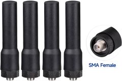 Bingfu Dual Band VHF UHF 136-174MHz 400-470MHz Ham Radio Antenna Two Way Radio Walkie Talkie 2.5 inch Mini Soft Whip SMA Female Antenna 4-Pack for Wouxun Baofeng BF-F8HP UV-5R UV-82 BF-888S