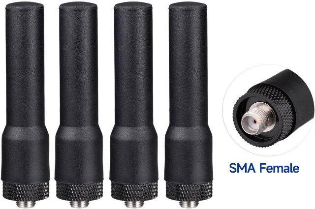 Bingfu Dual Band VHF UHF 136-174MHz 400-470MHz Ham Radio Antenna Two Way Radio Walkie Talkie 2.5 inch Mini Soft Whip SMA Female Antenna 4-Pack for Wouxun Baofeng BF-F8HP UV-5R UV-82 BF-888S