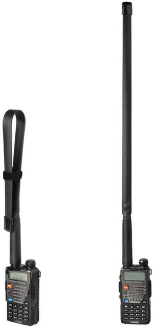Bingfu Dual Band VHF UHF 136-520MHz 18.5 inch Foldable CS Tactical SMA Female Ham Radio Antenna for  Wouxun Baofeng BF-F8HP UV-5R UV-82 BF-888S GT-3 Handheld Ham Two Way Radio Walkie Talkie