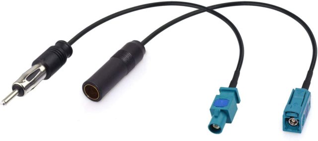 BINGFU Universal Vehicle FM AM Radio Fakra Z Male Female to DIN Plug Connector Cable (2-Pack) with Fakra Z Male to DIN Plug Connector for Car Stereo Audio HD Radio Head Unit CD Media Player Receiver