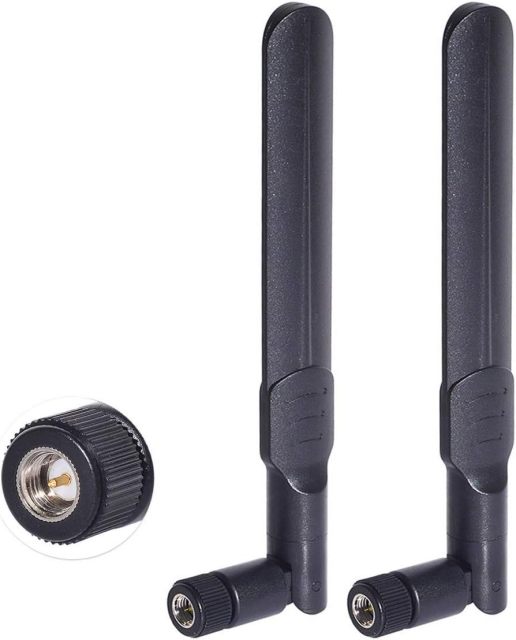 Bingfu Dual Band WiFi 2.4GHz 5GHz 5.8GHz 8dBi SMA Male Antenna (2-Pack) for Wireless Vedio Security IP Camera Recorder Surveillance Recorder Truck Trailer Rear View Backup Camera Reversing Monitor