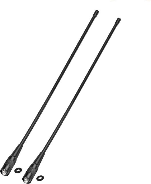 Bingfu Dual Band VHF UHF 136-174MHz 400-470MHz Ham Radio Antenna 2-Pack Walkie Talkie Flexible Whip Antenna SMA Female for Wouxun Baofeng Radios BF-F8HP UV-5R UV-82 BF-888S Two Way Radio