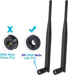 Bingfu Dual Band WiFi 2.4GHz 5GHz 5.8GHz 6dBi RP-SMA Male Antenna 15cm 6 inch U.FL IPX IPEX to RP-SMA Female Pigtail Cable 2-Pack for WiFi Router Wireless Mini PCI Express PCIE Network Card Adapter