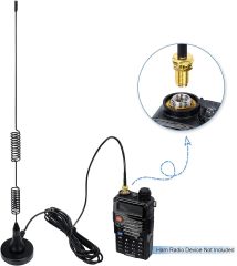 Bingfu Dual Band VHF UHF 136-174MHz 400-470MHz Ham Radio Magnetic Base Antenna Handheld Two Way Radio SMA Female Antenna for Wouxun BaoFeng BF-F8HP UV-5R UV-82 BF-888S Ham Radio Walkie Talkie