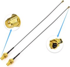 Bingfu Dual Band WiFi 2.4GHz 5GHz 5.8GHz 6dBi RP-SMA Male Antenna 15cm 6 inch U.FL IPX IPEX to RP-SMA Female Pigtail Cable 2-Pack for WiFi Router Wireless Mini PCI Express PCIE Network Card Adapter