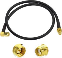 BINGFU Ham Radio Antenna Extension Cable SMA Male Right Angle to SMA Female RG58 Coaxial Cable 60cm 2 feet for Ham Radio BaoFeng Wouxun Icom Yaesu Vertex Standard Horizon Marine VHF Radio