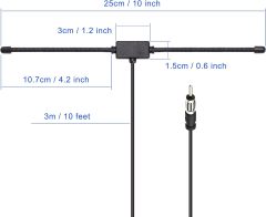 Bingfu Car Antenna Car FM AM Radio Dipole Antenna Adhesive Mount Car Stereo Antenna for Vehicle Truck SUV Car Radio Stereo in Dash Head Unit CD Media Receiver Player Audio Radio Marine Boat Radio