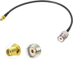 Bingfu Ham Radio Antenna Adapter SMA Female to UHF SO239 Female RG58 Coaxial Jumper Cable 30cm 12 inch for Ham Two Way Radio Walkie Talkie Wouxun Baofeng BF-F8HP UV-5R UV-82 BF-888S GT-3