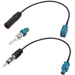 BINGFU Universal Vehicle FM AM Radio Fakra Z Male Female to DIN Plug Connector Cable (2-Pack) with Fakra Z Male to DIN Plug Connector for Car Stereo Audio HD Radio Head Unit CD Media Player Receiver