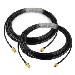 Bingfu WiFi Antenna Extension Cable 2-Pack RP-SMA Male to RP-SMA Female Bulkhead Mount RG174 Cable 20 feet for WiFi Router Security IP Camera Wireless Network Card Adapter